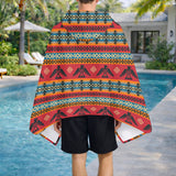 GB-NAT00029 Thunderbird Native American Hooded Towel Poncho