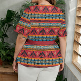 GB-NAT00029 Thunderbird Native American Women Wrap Blouse