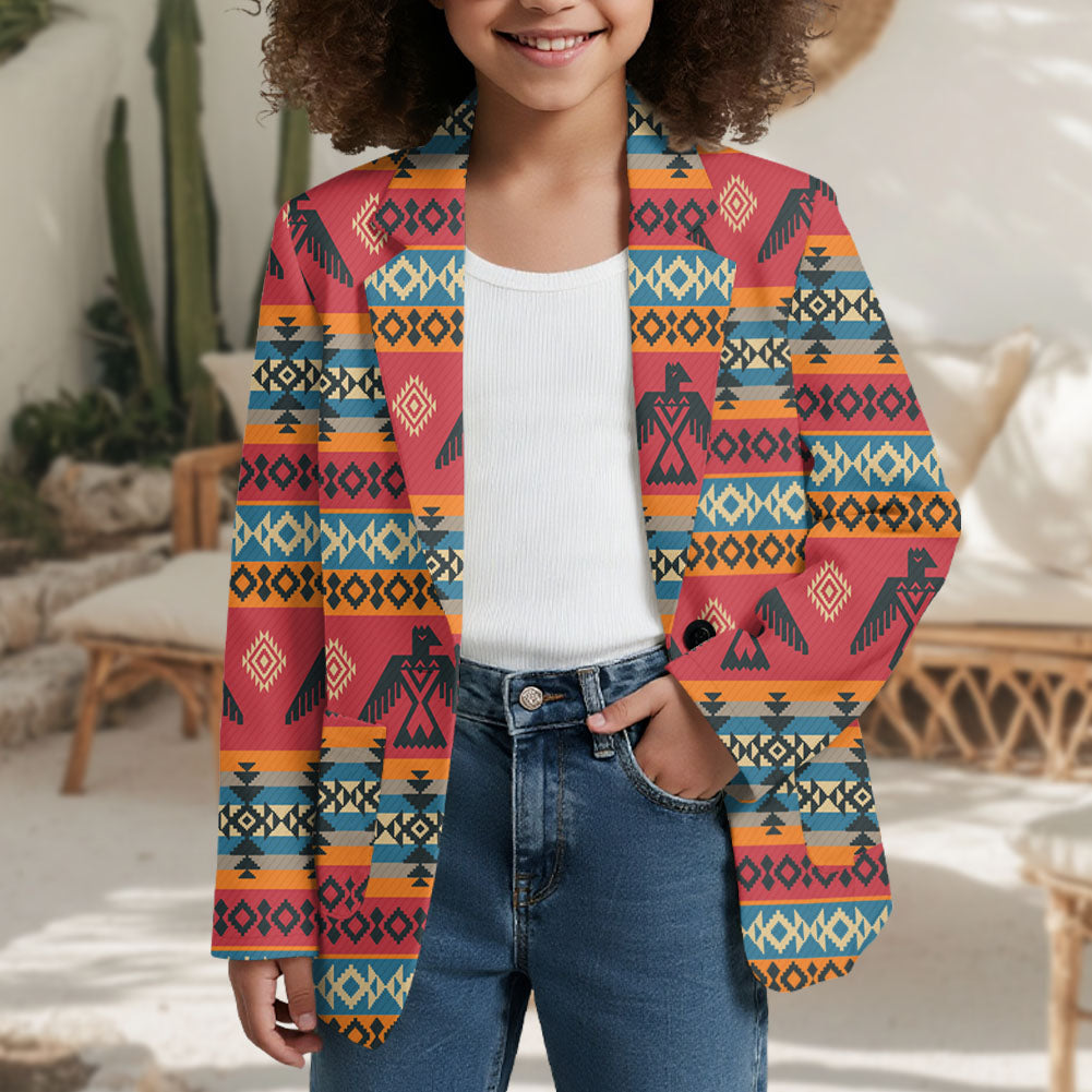 GB-NAT00029 Thunderbird Pattern Native American Girls Suits
