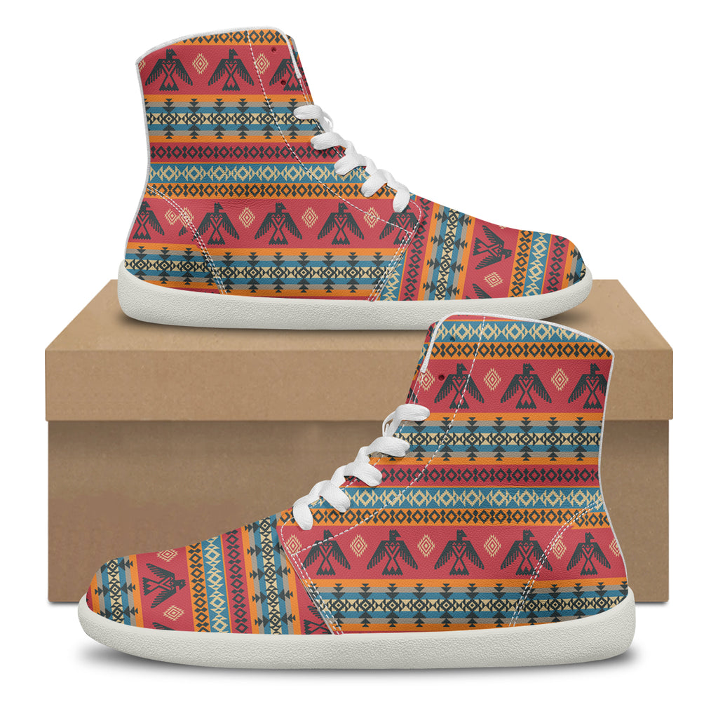 GB-NAT00029 Thunderbirds Native American High Top Barefoot Shoes