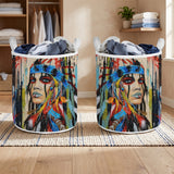 GB-NAT00036 Native American Quilted Laundry Basket