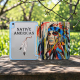 GB-NAT00036 Woman Native American Y-fold Tablet Cases