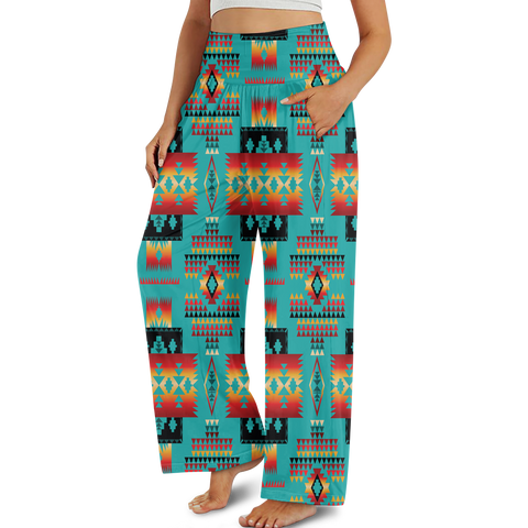 GB-NAT00046-01 Design Native Native Ameriacan  Women's Wide Leg Pants