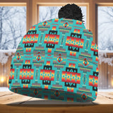 GB-NAT00046-01 Native American Knitted Hat With Pom-Pom