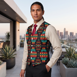 GB-NAT00046-02 Native American Suit Vest Jacket Print One Side Front