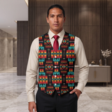 GB-NAT00046-02 Native American Suit Vest Jacket Print One Side Front