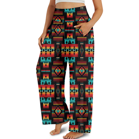 GB-NAT00062-01 Design Native Native Ameriacan  Women's Wide Leg Pants