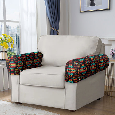 GB-NAT00046-02 Native American 2PCS Sofa Armrest Covers with Buttons