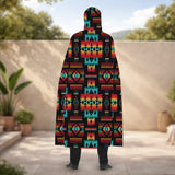 GB-NAT00046-02 Native American AOP Unisex Hooded Cloak for Kids and Adults