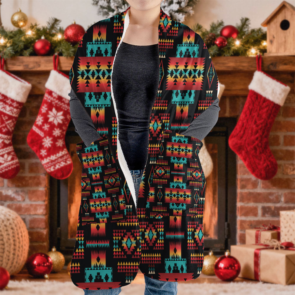 GB-NAT00046-02 Native American Fleece Pocket Scarf