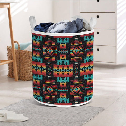 GB-NAT00046-02 Native American Quilted Laundry Basket