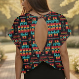 GB-NAT00046-02 Native American Women Open-Back Crossover Workout Tee