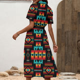 GB-NAT00046-02 Native American Women Shirt Dress with Waist Tie