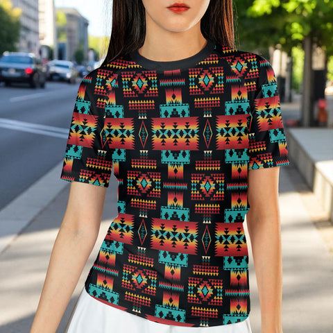 GB-NAT00046-02 Native American Women Short-sleeve Rash Guard