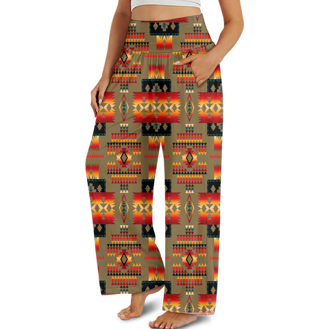 GB-NAT00046-04 Design Native Native Ameriacan  Women's Wide Leg Pants