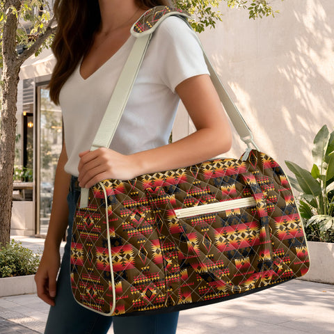 GB-NAT00046-08 Native American Quilted Travel Bag with Adjustable Strap