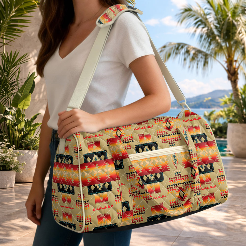 GB-NAT00046-15 Native American Quilted Travel Bag with Adjustable Strap