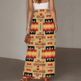 GB-NAT00046-15 Native American Women Ruffled Wide-Leg Pants