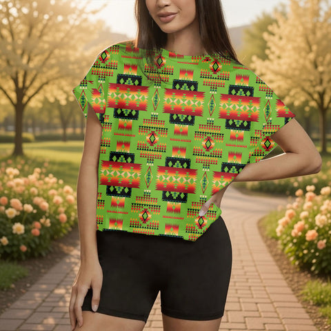 GB-NAT00046 Native American Women Open-Back Crossover Workout Tee