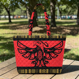 GB-NAT00048 Thunderbird Native American Quilted Shoulder Tote Bag