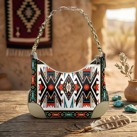GB-NAT00049 Native American PU Leather Chain Shoulder Bag