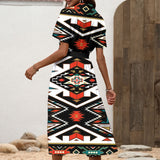 GB-NAT00049 Native American Women Shirt Dress with Waist Tie