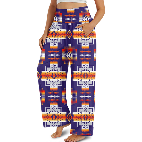 GB-NAT0004 Design Native Native Ameriacan  Women's Wide Leg Pants