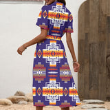 GB-NAT0004 Native American Women Shirt Dress with Waist Tie