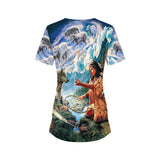 GB-NAT00050 Women and Wolf Native American Maternity T-shirt