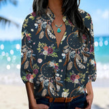 GB-NAT00051 Dreamcatcher Native American Women's Long-Sleeved Shirt