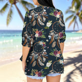 GB-NAT00051 Dreamcatcher Native American Women's Long-Sleeved Shirt