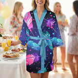 GB-NAT00052 Feather Galaxy Native American Women Satin Wedding Robe