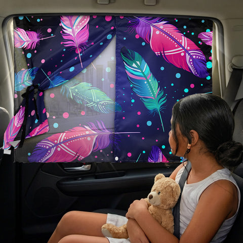 GB-NAT00052 Feather Native American Car Side Window Sunshades