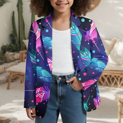 GB-NAT00052 Feather Pattern Native American Girls Suits