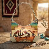 GB-NAT00054 Kokopeili Native American PU Leather Chain Shoulder Bag
