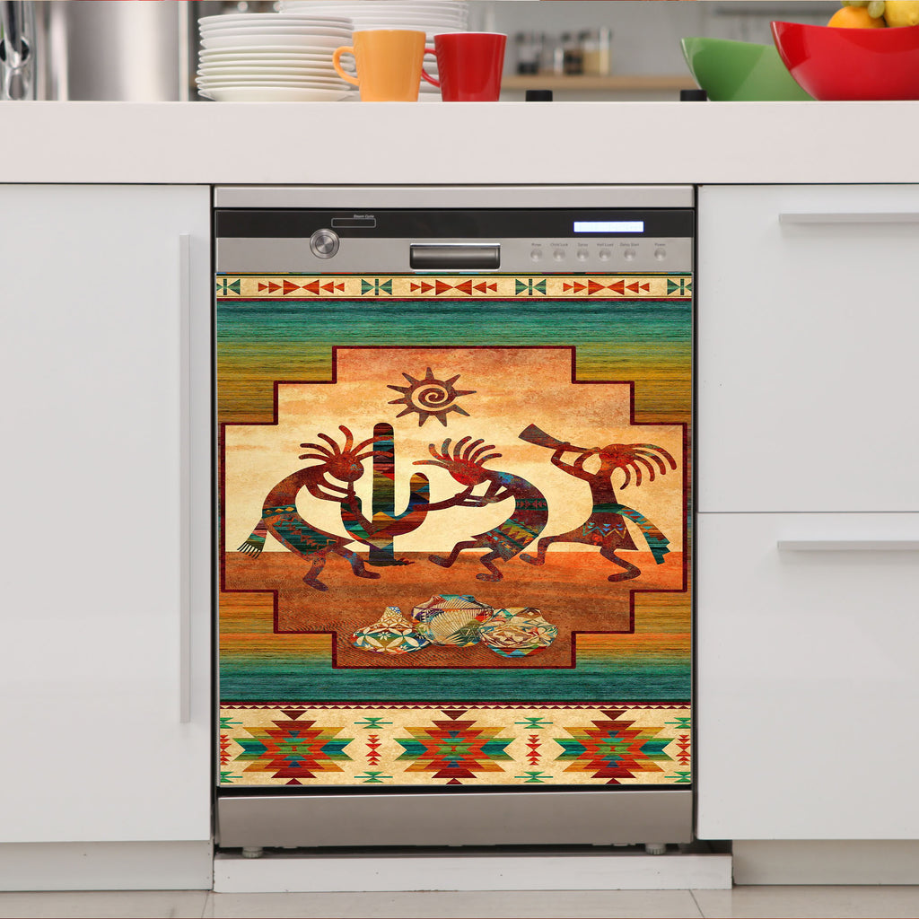 GB-NAT00054 Kokopelli Myth Native American Dishwasher Cover