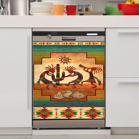 GB-NAT00054 Kokopelli Myth Native American Dishwasher Cover