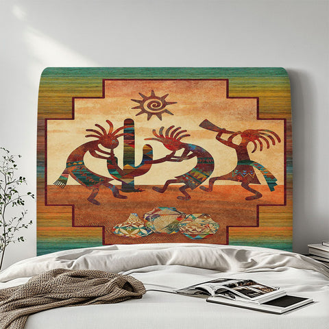 GB-NAT00054 Kokopelli Myth Native American Elastic Headboard Cover