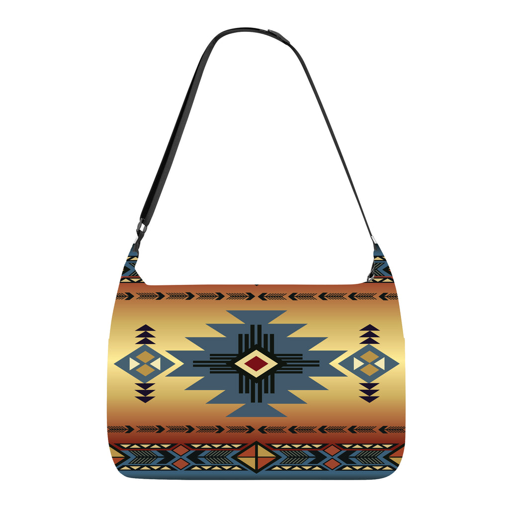 GB-NAT00057-01 Southwest Blue Symbol Native American Messenger Bag