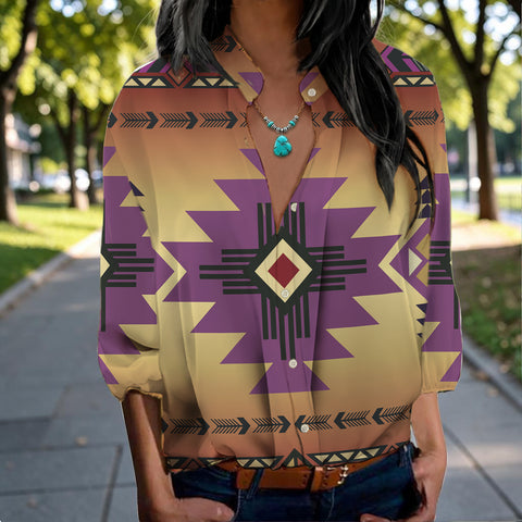 GB-NAT00057-06 Native American Women's Long-Sleeved Shirt