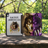 GB-NAT0005 Dreamcatcher Wolf Native American Y-fold Tablet Cases