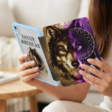 GB-NAT0005 Dreamcatcher Wolf Native American Y-fold Tablet Cases
