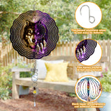 Powwow Storegb nat0005 wolf native dream catcher purple wind spinner