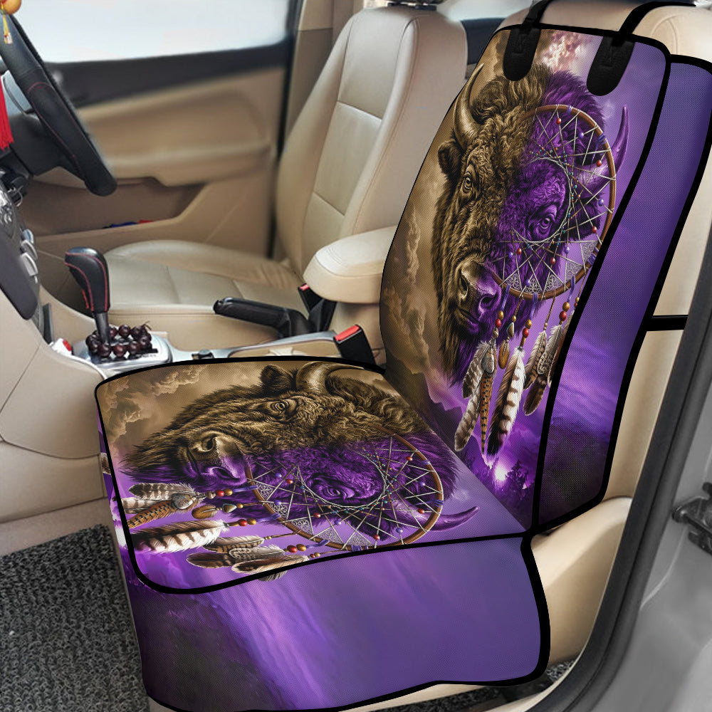 GB-NAT0005v2 Bison Dreamcatcher Native American Waterproof Car Front Seat Cover for Pet