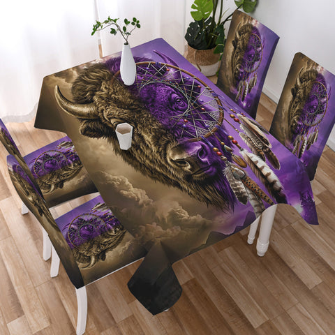 GB-NAT0005v2 Bison Native American 5pcs Dining Table Set - Tablecloth