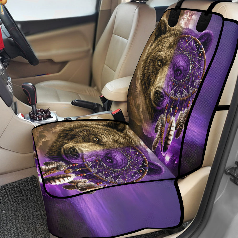 GB-NAT0005v3 Bear Dreamcatcher Native American Waterproof Car Front Seat Cover for Pet
