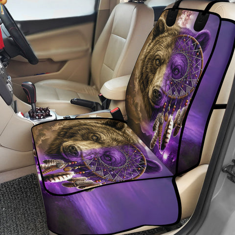 GB-NAT0005v3 Bear Dreamcatcher Native American Waterproof Car Front Seat Cover for Pet