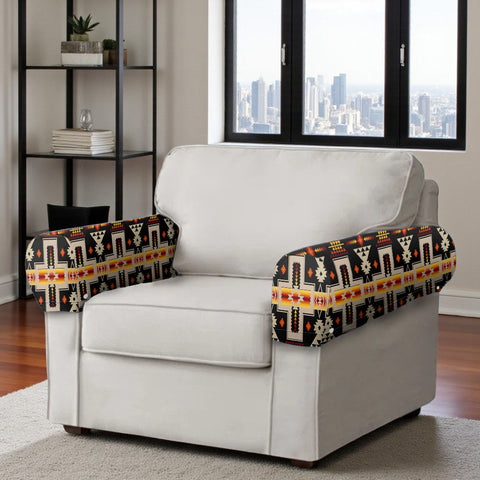 GB-NAT00062-01 Native American 2PCS Sofa Armrest Covers with Buttons