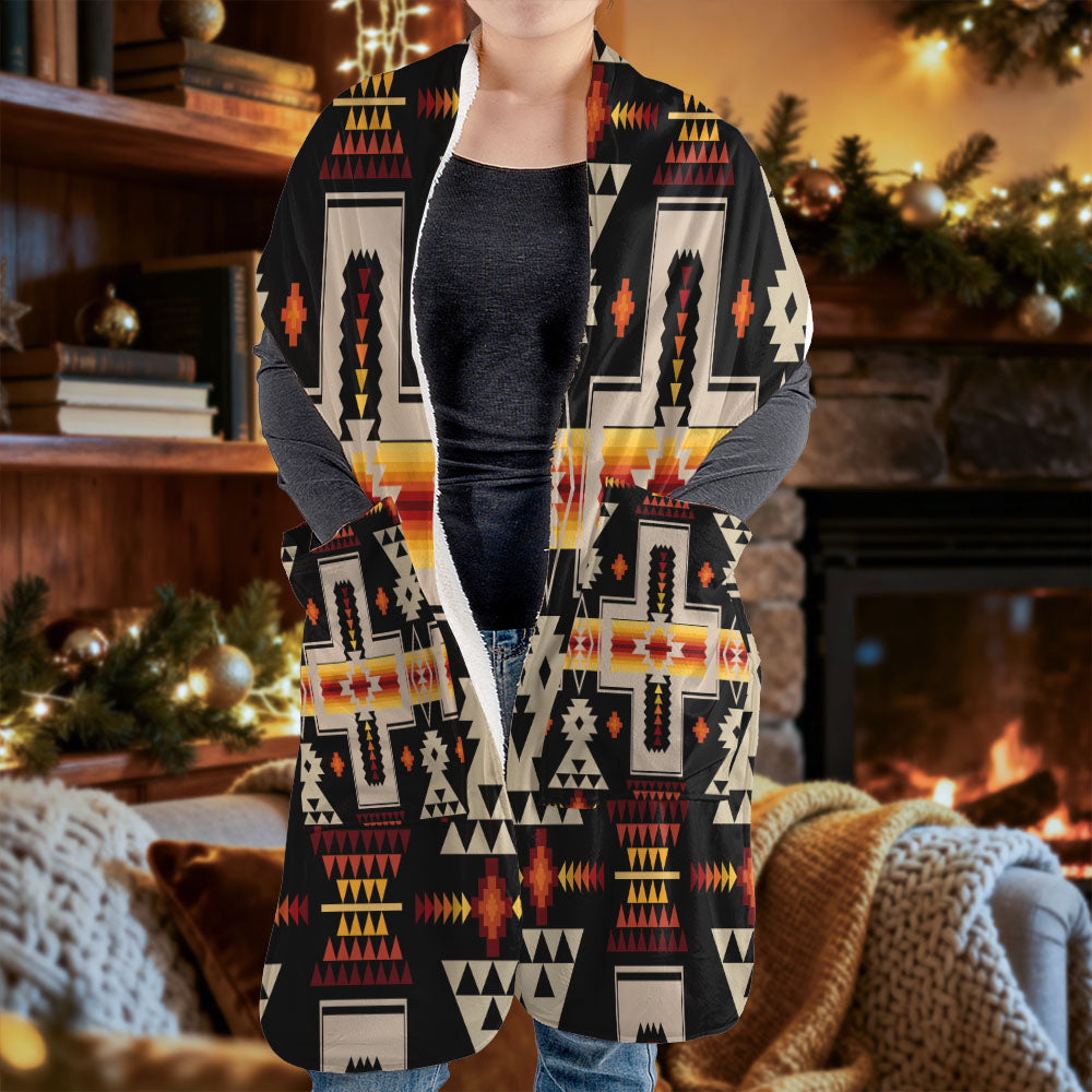 GB-NAT00062-01 Native American Fleece Pocket Scarf