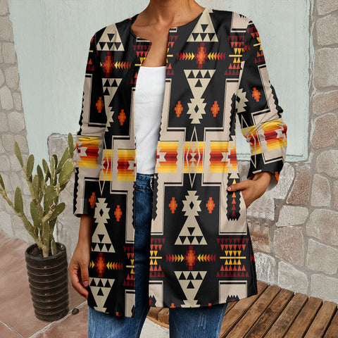 GB-NAT00062-01 Native American Women Faux Sweater Cardigan